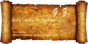 Gáspár Zelma névjegykártya